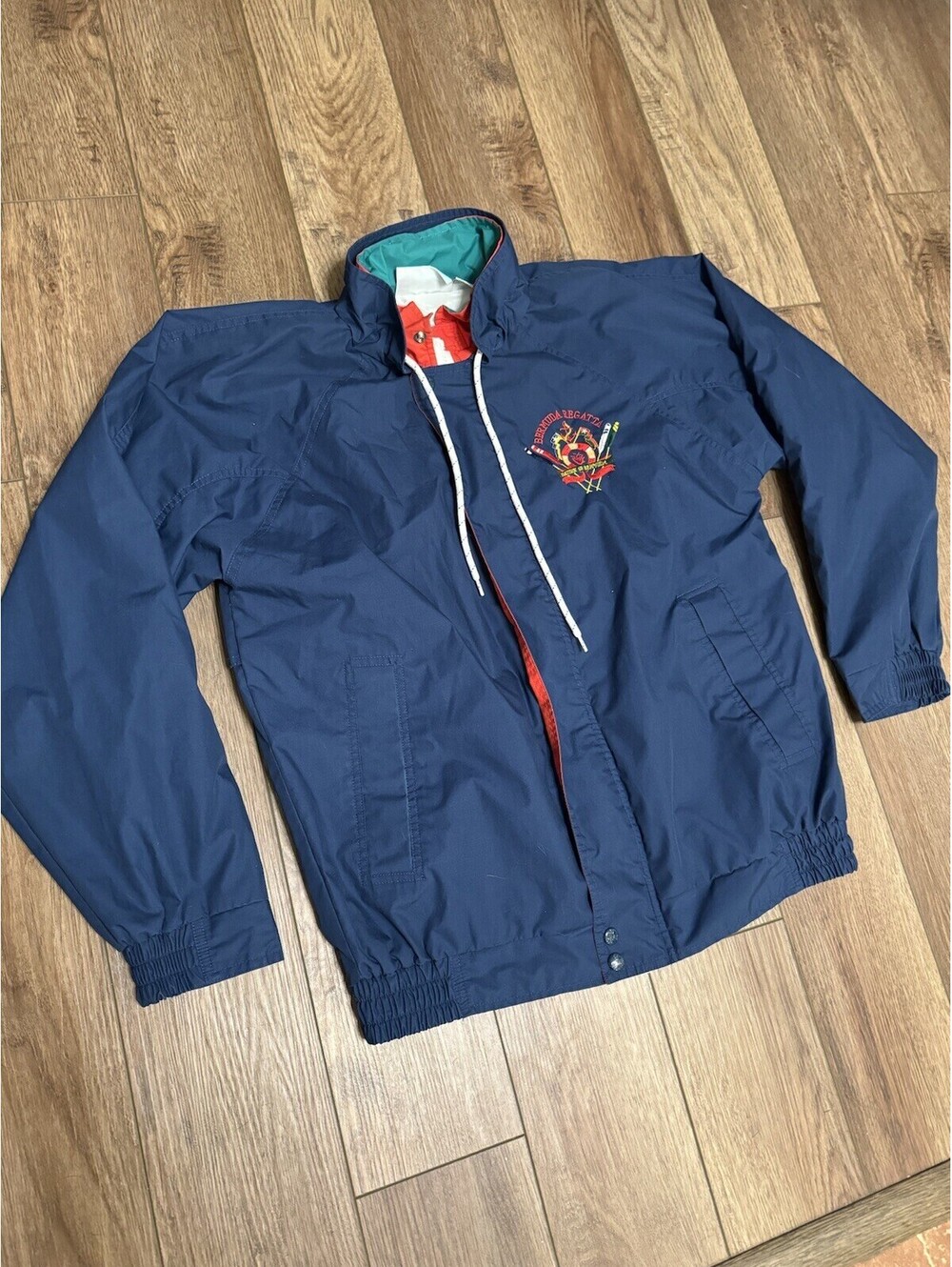 Vtg Davison's of Bermuda Regatta Navy Windbreaker Jacket M